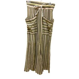 Free People Striped Wide-Leg Pants with Drawstring.  Size S